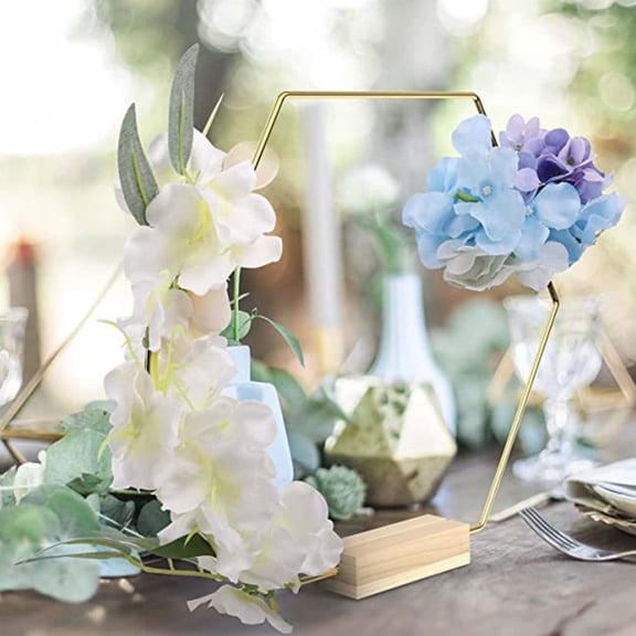 BESTYASH 10pcs Hexagon Floral Hoop Metal for Table Centerpiece Designs