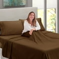 thumbnail image 5 of Clara Clark King Sheets Set, Hotel Luxury 4 PIece Deep Pocket Sheets, Ultra Soft Microfiber Bed Sheets Set, Brown, 5 of 6
