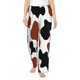 thumbnail image 1 of Balery Brown Black Cow Pantalones de pijama para mujer, pijamas ultraligeros, pantalones de estar por casa-Medium, 1 of 6