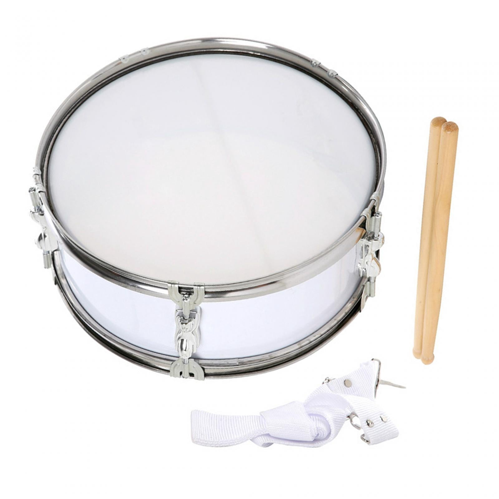 STARTIST 13" Snare Drum Music Drums Lightweight Educational Toy Musical Instruments Percussion Instrument for Boys Girls Kids Children White