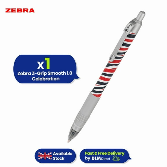 Zebra Z-Grip Ballpoint Pen – British-Inspired Retractable Pen, 1.0 mm Medium Point Pen for Events