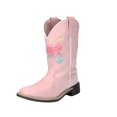 thumbnail image 2 of Kid's Chloe Pink Western Boot with Butterfly Glitter Underlay, 2 of 7