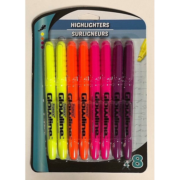 Promarx Glowline MultiColor Highlighters 8Ct Pkg Bright Back to School 2 Pkgs