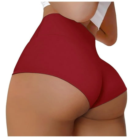 WEAIXIMIUNG Shorts for Women Women Summer Yoga Shorts Booty Lifting Scrunch Shorts High Waisted Workout Gym Active Hot Pants Female