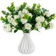 thumbnail image 3 of Clearance! FNGZ Artificial Flowers, Household Imitation, Eucalyptus Artificial Rose Decoration White, 1X Rose Simulation Bouquet Decoration, 3 of 3