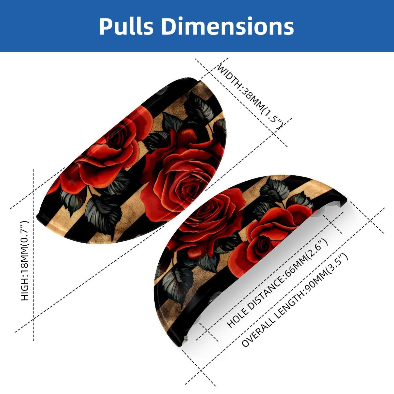 PhooArto 6 Pcs Cup Drawer Pulls, Vintage Rose Lines Pattern Shell Shape Handles Cabinet Knobs for Dresser Cupboard Closet Wardrobe with Screws
