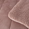 thumbnail image 4 of Jin Mai Lan Solid Woodrose Sherpa Fluffy Reversible Washable Bed Blankets, Full Queen, Pink, 3-Pieces, 4 of 5
