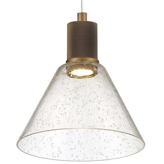 63140LEDD-ABB/SDG Access Lighting Port Nine - 9W 1 LED Pendant In Transitional Style-8.5 Inches Tall and 8 Inches Wide-Antique Brushed Brass