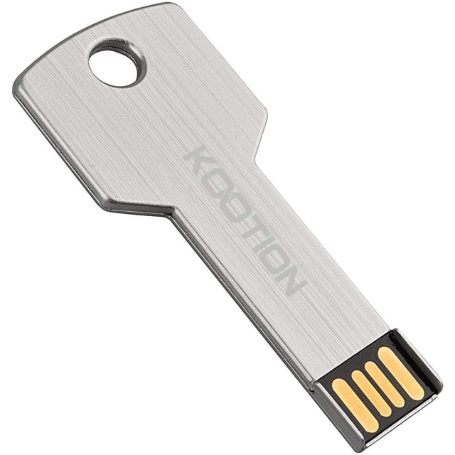 32GB USB Flash Drive, Metal Key Shaped 2.0 USB Memory Stick Pen Drive Black