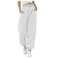 thumbnail image 2 of LSLJS Sweatpants Women Elastic Waisted Athletic Joggers Loose Baggy Solid Color Casual Work Pants with Pockets, S-2XL, 2 of 3