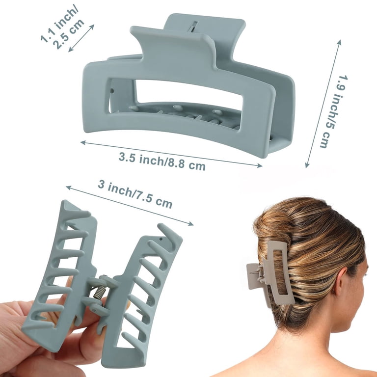 A bundle of 6 hair claws hair clips beautiful hairstyles perfect for any hair 6 Pack Square Hair Claw Clips for Women Girls, 3.3 main image 4