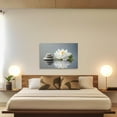 thumbnail image 4 of ZHONGYUTONG Zen Canvas Wall Art Stone Lotus Flower Picture Prints Water Lily Nature Spa Painting Bathroom Artwork for Meditation Spiritual Room Decor (12.00" x 18.00"), 4 of 6