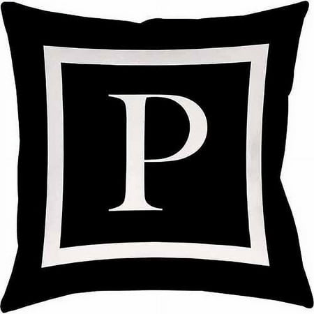 IDG Classic Block Monogram Decorative Pillow - Black