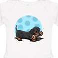 thumbnail image 4 of Inktastic Wiener dog (Dachshund) with Bone Boys or Girls Long Sleeve Baby Bodysuit, 4 of 5