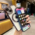 thumbnail image 4 of for iPhone 14 Case Magnetic Clear with Camera Lens Protector Full Protection MagSafe Electroplated Silicone Dust-Proof Net Shockproof Protective Case Cover 6.1 Inch - Deep Purple, 4 of 13