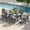 Gray, variant on Ciokea 5-Piece Outdoor Dining Set with Table and 4 Chairs HDPE Patio Set Umbrella Hole Garden Backyard Poolside Black