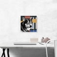 thumbnail image 2 of ARTCANVAS Alaskan Malamute Dog Breed Blue Yellow Red Canvas Art Print - Size: 12" x 12" (0.75" Deep), 2 of 9