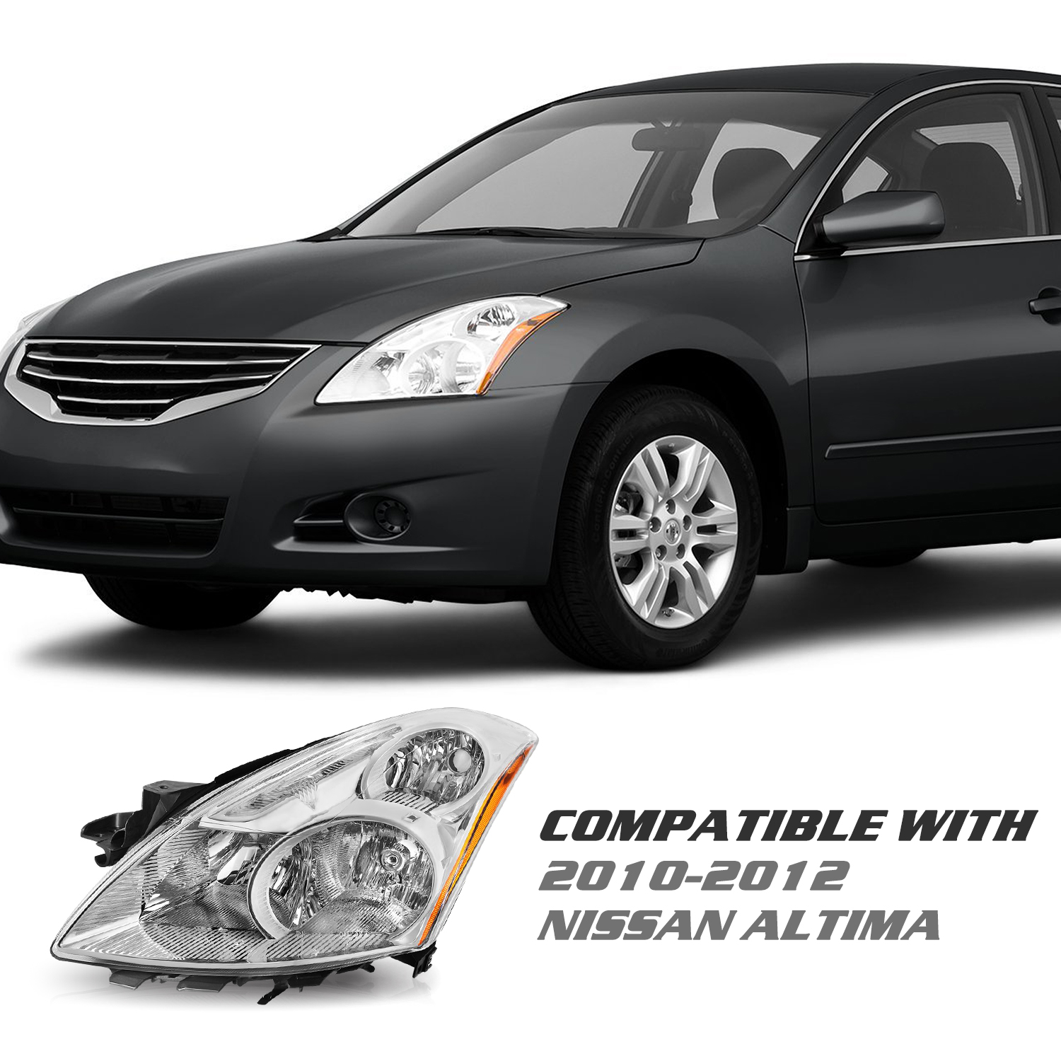 For 2010 2011 2012 Nissan Altima 4DR Halogen Left Driver Headlight Assembly Lamp
