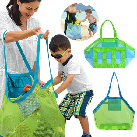 

Yakbaofuo Mesh Beach Bag Large Tote Backpack Outdoor Kids Toys Travel Towels Sand Away Beach Toys Home Textile Storage
