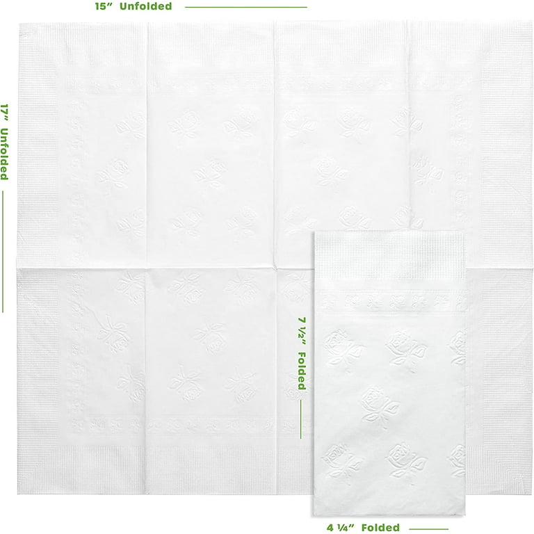 Boardwalk 1/8-Fold Dinner Napkins, 2-Ply, 15 in. x 17 in., White, 300/Pack,  10 Packs/Carton BWK8321W - The Home Depot