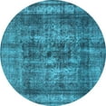 thumbnail image 1 of Ahgly Company Indoor Round Oriental Light Blue Industrial Area Rugs, 5' Round, 1 of 4
