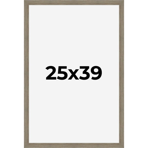25x39 Frame Gray Barnwood Rustic Solid Wood Picture Frame | 1.5 Inch Moulding Width | Includes UV