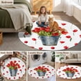 thumbnail image 6 of Red Tulip Flowers Round Area Rug 4ft, Spring Floral Vintage Drum Rustic Washable Non-Slip Circle Rugs for Bedroom Living Room Kitchen, Soft Non Shedding Circle Carpet for Dining Room Dorm, 6 of 9