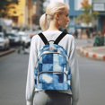thumbnail image 7 of FORMRS Mini Backpack Purse for Women Travel Daypack Casual Shoulder Bag, Blue Pattern, 7 of 7