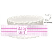 Baby Shower Pink Polka Dots Clothesline Peel and Stick Edible Cake Decoration Image Wrap Ribbon