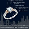 thumbnail image 2 of Gem Stone King 925 Sterling Silver and 10K Rose Gold Aquamarine and Accent Diamond Ring for Women (0.68 Cttw, Heart Shape 6MM, Gemstone Birthstone, Available in Size 5, 6, 7, 8, 9), 2 of 5