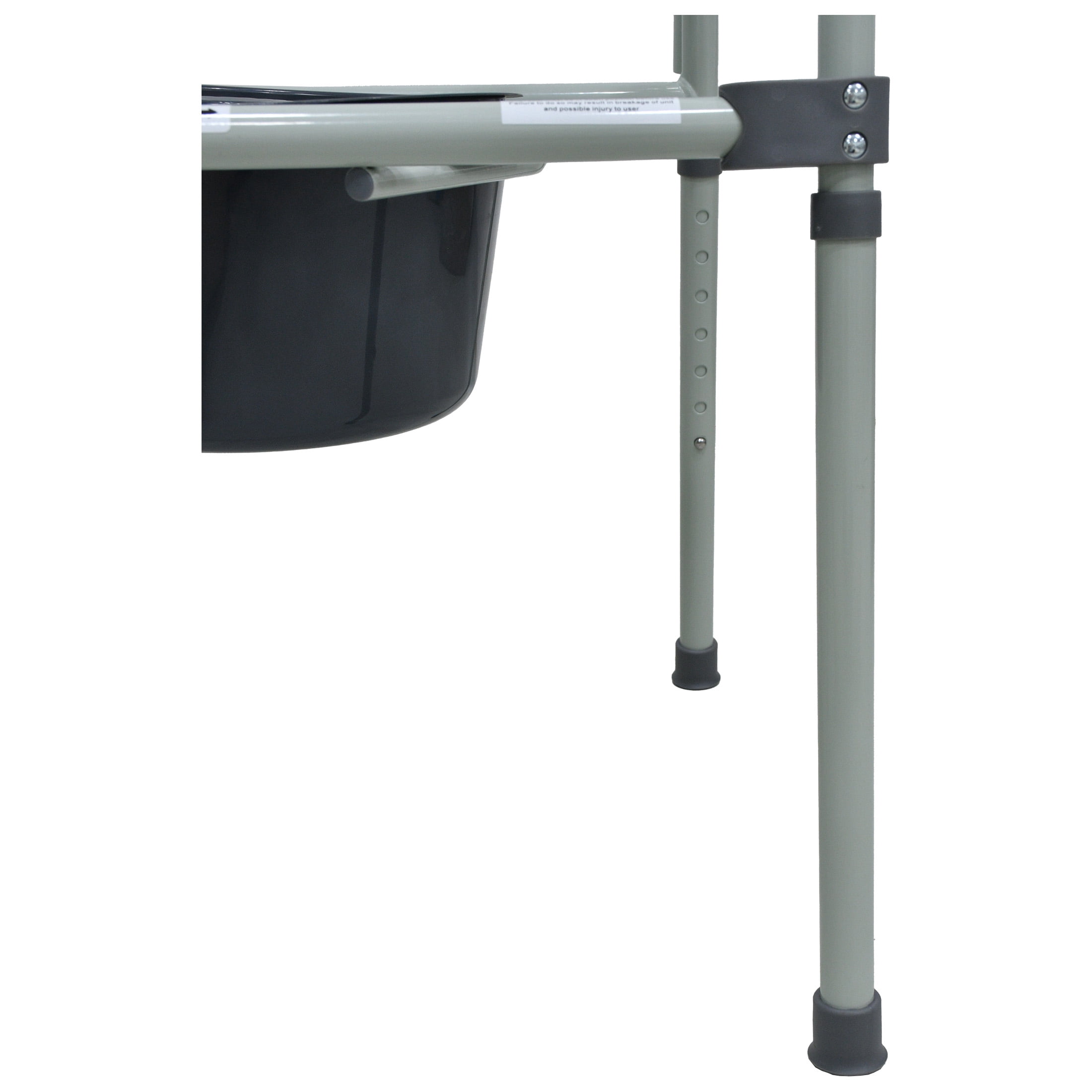 Equate Steel Foldable 3-in-1 Bedside Commode Toilet, Gray – 400 lb Weight Capacity