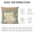 thumbnail image 5 of Happy Sleepy Kitty Print Cat Pillow Cushions Cover Throw Pillow Cover For Sofa Office Decorative Pillowslip Gift Ideas Household Pillowcase, 5 of 5