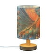 thumbnail image 2 of Peacock Abstract Bedside Table Lamp LED Warm Lights with USB Charging Port Retro Cylinder Desk Lamps, 2 of 7