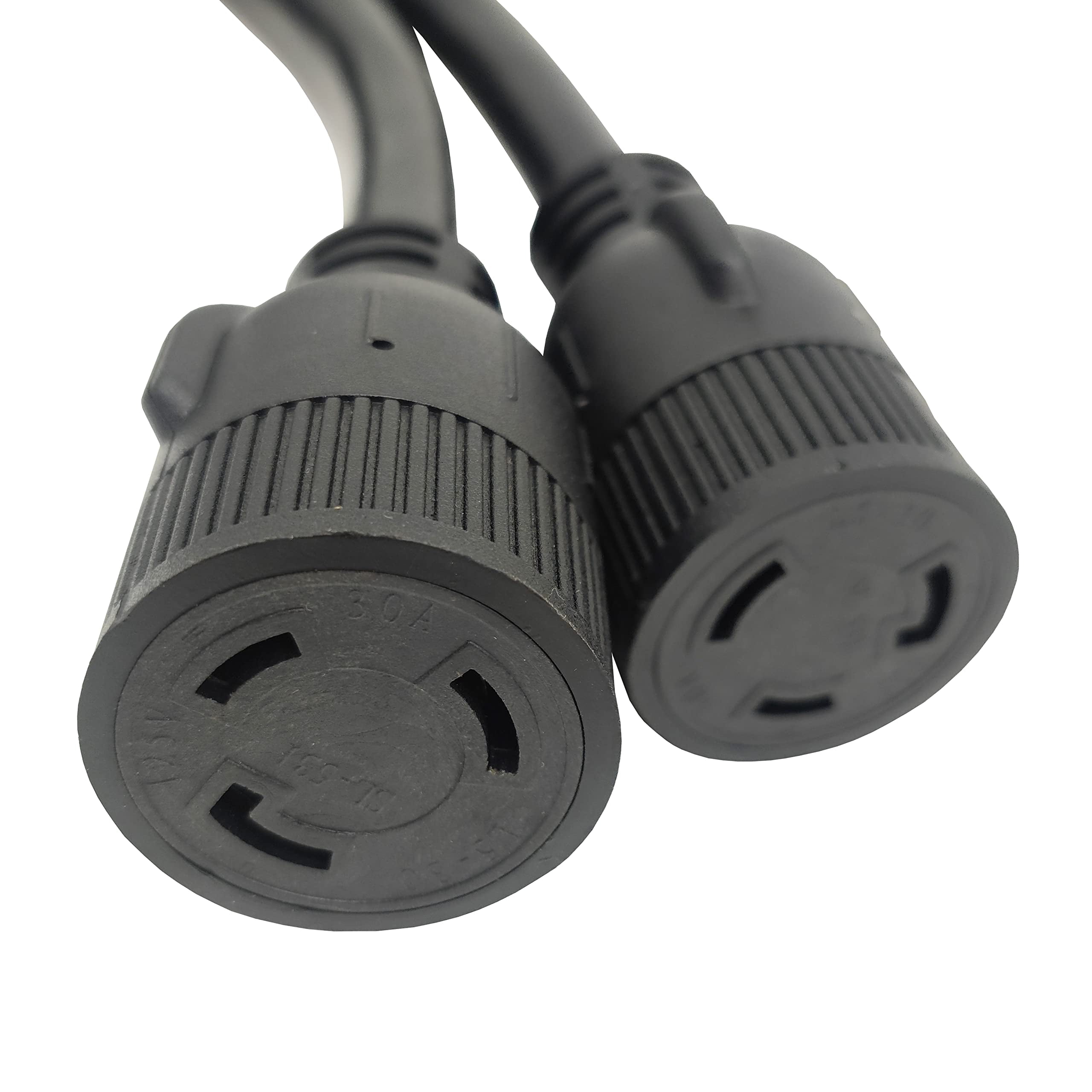 Parkworld 63876 NEMA 14-50P to L5-30R Dual Socket Splitter Cord, RV 50 AMP 4-Prong 14-50 Male Plug to NEMA (2) L5-30 Female Twist Lock Receptacle 125V 18 inches