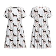 thumbnail image 3 of Bixox Robe d'Été à Manches Courtes pour Femmes Robe Ample Longueur Genou avec Poches-Dachshund Dog, 3 of 7
