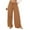 Brown, variant on Cotton Pants for Women New Wide Leg Linen Pants for Women Flowy Summer Beach Elastic Waist Drawstring Trousers with Pockets Brown XXL