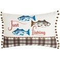 thumbnail image 2 of Fishing Themed Embroidered Accent Pillows - Oblong Just Fishing, 2 of 5