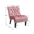 thumbnail image 5 of Accent Chairs, Velvet Upholstered Single Sofa Chair with Button Tufted Backrest and Solid Legs, Modern Ergonomical Lounge Chair with Thicken Cushion for Living Room Office Bedroom,Pink, 5 of 7