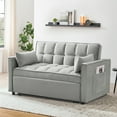 thumbnail image 4 of 55 inch Convertible Futon Sofa Bed,Modern Loveseat Sleeper Sofa Couch with Pull-out Sofa Bed for Living Room,Small Space - Gray, 4 of 8