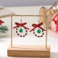 thumbnail image 4 of Yoyauz Women's Christmas Earrings Cute Christmas Ribbon Bow Garland Bell Red Green Holiday Pendant Earrings Christmas Holiday Jewelry Party Gifts, 4 of 5