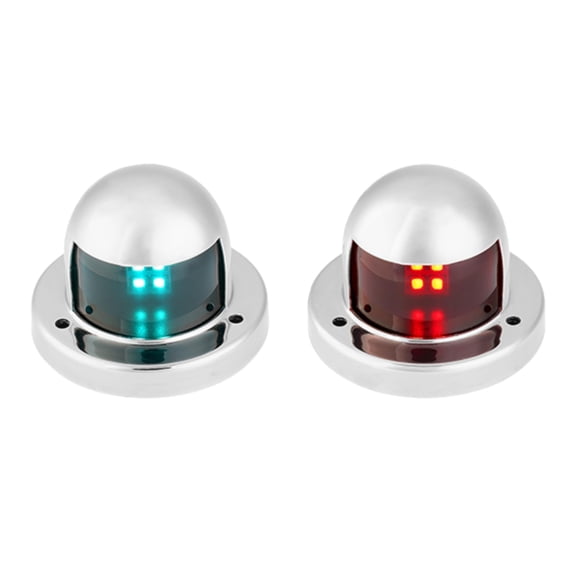 SEAFLO 03 Series Horizontal Deck Mount LED Navigation Light - 12V, 1.5W, 1NM Visibility, IP66, Marine Grade 316 Stainless-Steel for Boats up to 65.5 FT (20M) - 4-Year Warranty (1 Port & 1 Starboard)