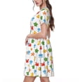 thumbnail image 2 of Naloa Undersea Animals Print Womens Summer A-Line Dress with Pockets,Short Sleeve Dresses,Flowy Beach Swing Dress for Vacation Travel, 2 of 6