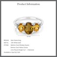 thumbnail image 4 of Gem Stone King 10K White Gold Diamond Accent Three-Stone Engagement Ring set with 1.85Ct Oval Whiskey Quartz Yellow Citrine (Size 5.5), 4 of 4