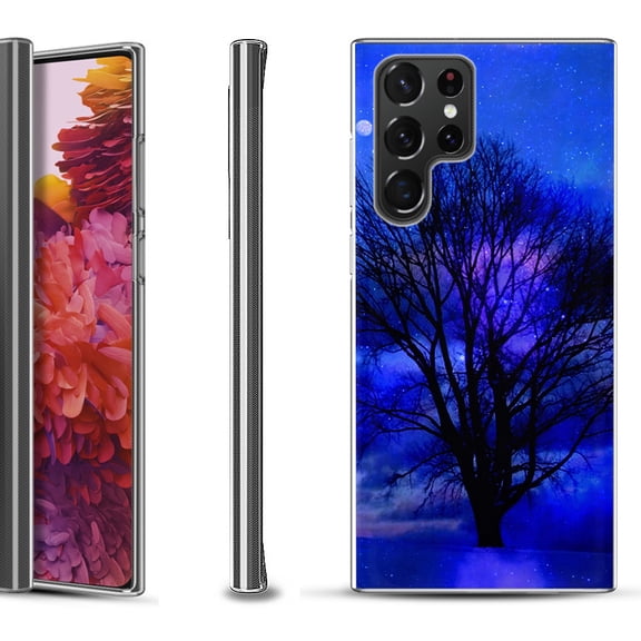 Slim-Fit Fashion Gel Phone Case for Samsung Galaxy S22 Ultra 5G, by OneToughShield ® - Night Tree