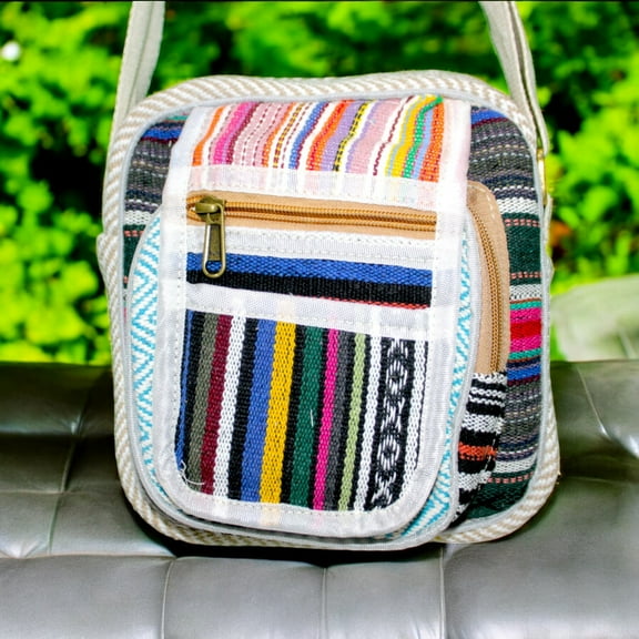 FibreGold Handcraft Hemp cotton Cross Body Side Sling Hemp Bag For Men & Women Sling Bag