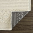 thumbnail image 4 of BoutiqueRugs Drago High Low Textured Area Rug - Boho Moroccan Geometric Rug for Entryway - Machine Washable - White, Off White - 2'10" x 2', 4 of 14