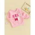 thumbnail image 4 of Kids Baby Girls Valentine's Day Sweatshirts 6M 12M 18M 24M 3Y Long Sleeve Crewneck Letter Embroidery Pullover Sweater Tops Clothing, 4 of 10