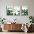 thumbnail image 2 of Watercolor Mountain Framed Canvas Wall Art Set, Boho Forest Wall Decor, Nature Green Pines Wall Painting, Forest Wilderness Artwork for Living Room, Bedroom, Dining Room, Office - 16"x24"x3, 2 of 7