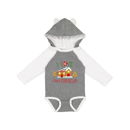 

Inktastic I Love Gingerbread Christmas Holiday Gift Baby Boy or Baby Girl Long Sleeve Bodysuit
