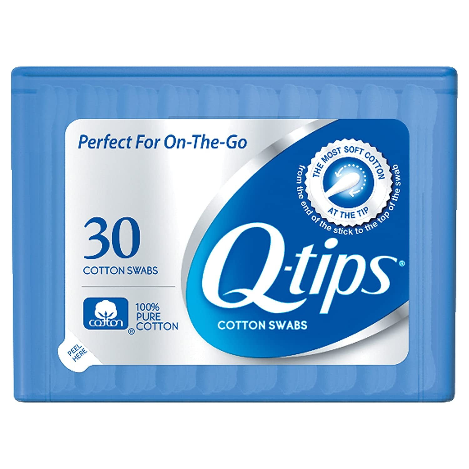 Q-tips Perfect On The Go 100% Pure Cotton Swabs Travel Size 30 ct